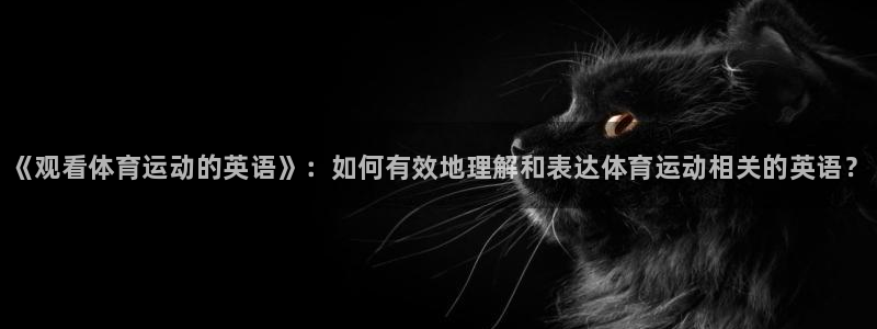 一竞技官方正版app集团E.ON：《观看体育运动的英语》：如
